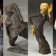 Good Smile Company's Figma The Table figures of Tutankhamun, a Moai Head Statue, Munch's The Scream, and Michaelangelo's David.